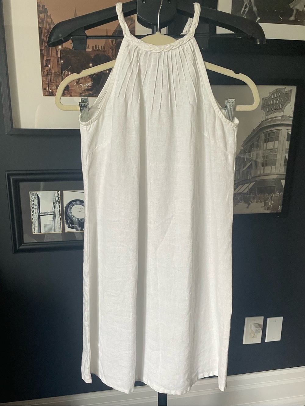 Tommy Bahama White Halter Linen-Blend Mini Dress